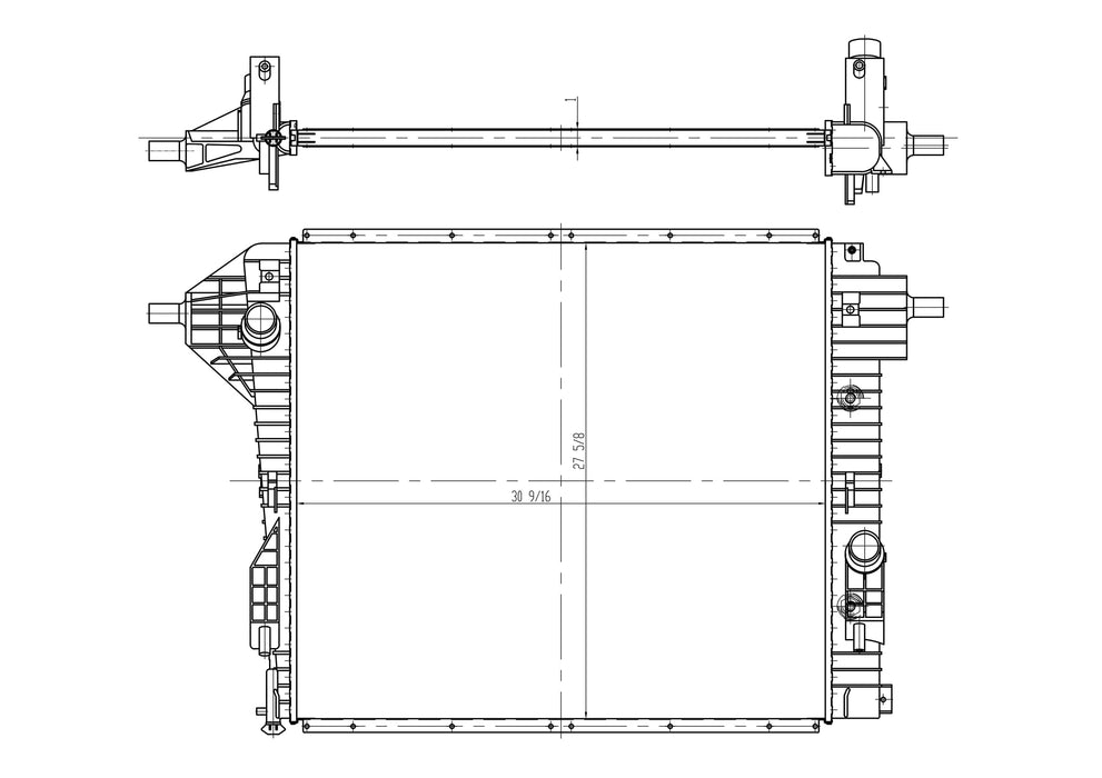 2008 Ford F-450 Super Duty 6.8L V10 Radiator - Naturally Aspirated, 4, Crew Cab Pickup, GAS, Manual