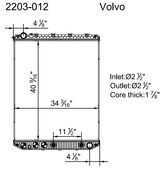 2020 Volvo VNR D13 12.8L Radiator