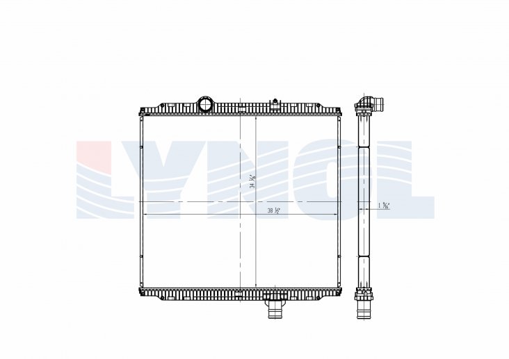 2018 Kenworth T680 MX-11 10.8L Radiator LR2205-012 diagram