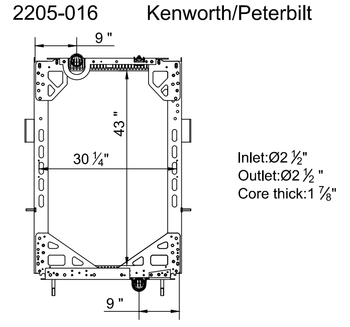 2010 Kenworth T660 MX-13 12.9L Radiator LR2205-016