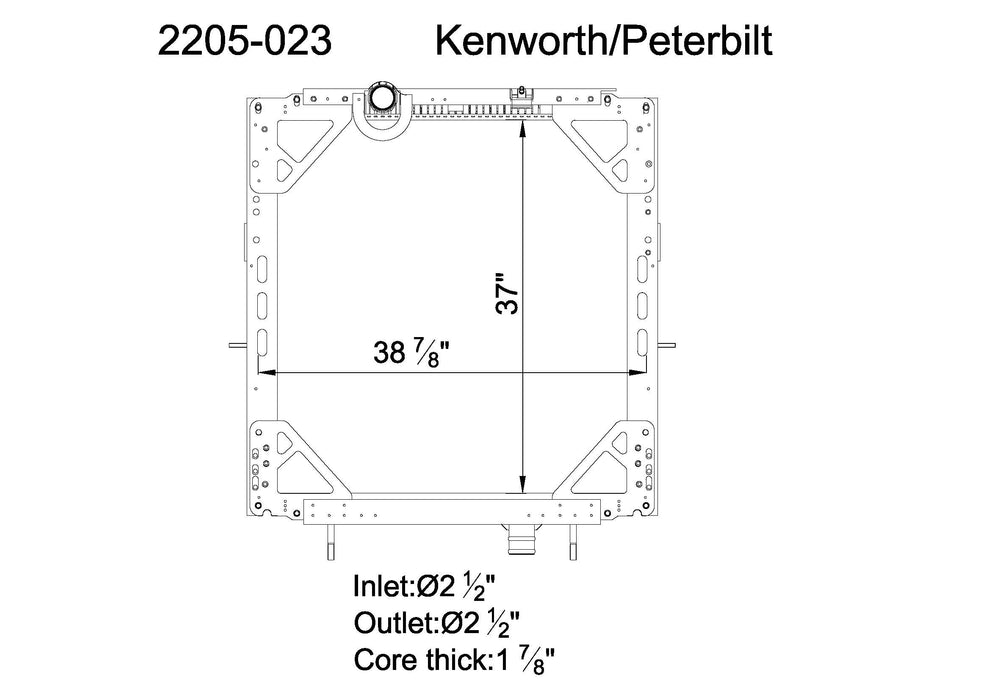 2009 Kenworth T800 ISX15 15.0L Radiator LR2205-023
