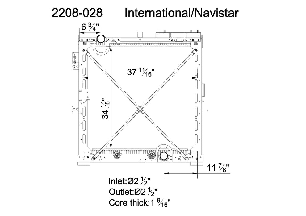 2018 International LT Series A26 12.4L Radiator