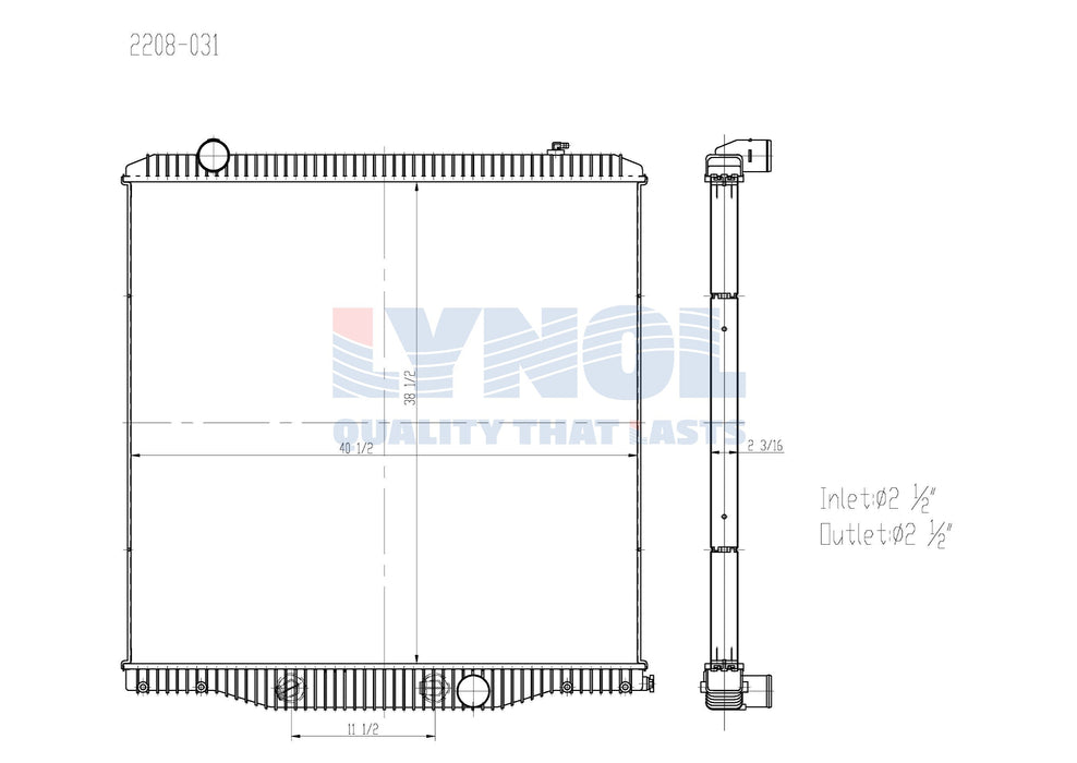 2015 International PayStar 5900 Navistar MaxxForce 15 14.8L Radiator