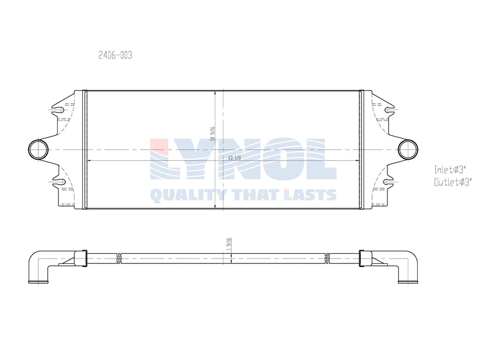 2009 GMC C7500 Topkick 7.2L L6 Diesel Charge Air Cooler (Intercooler) | LR2406-003