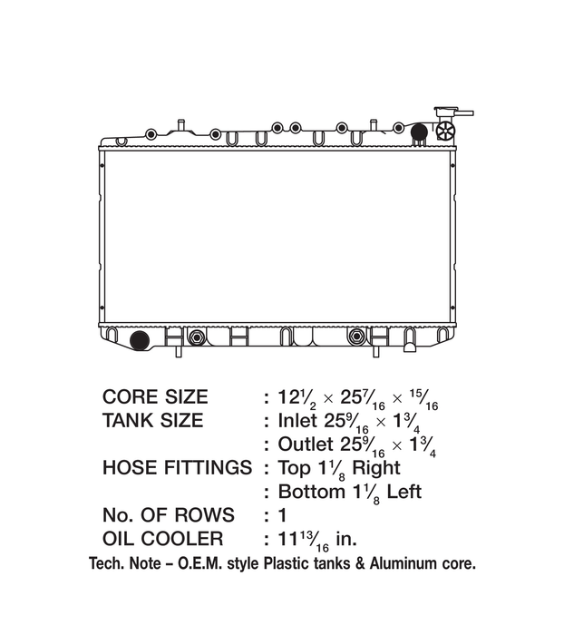 2000 Nissan Sentra 1.6L L4 Radiator