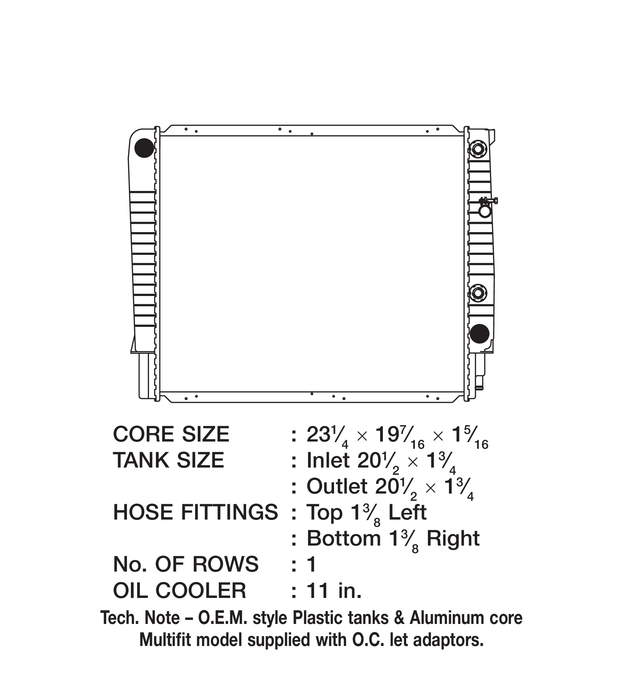 1991 Volvo 940 2.3L L4 Radiator - Turbocharged