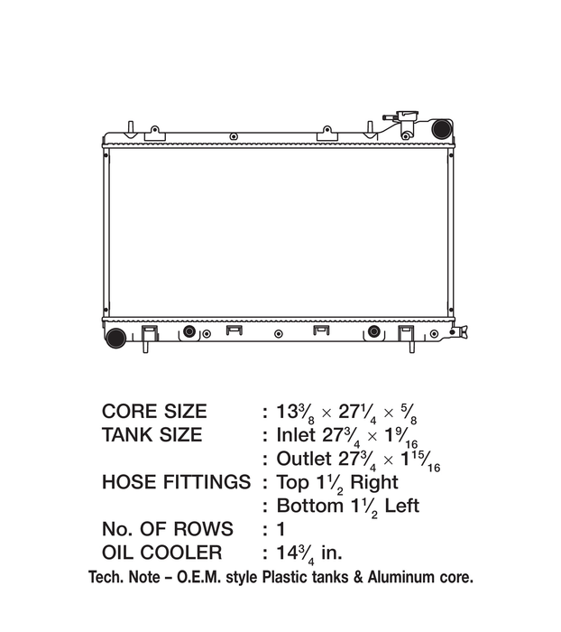 2001 Subaru Impreza 2.5L H4 Radiator
