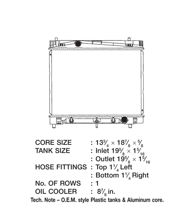 2015 Toyota Yaris 1.5L L4 Radiator