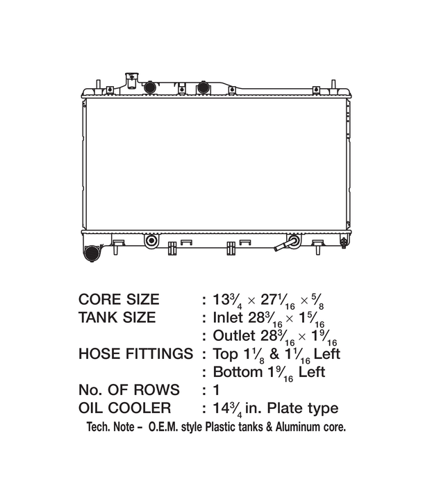 2014 Subaru Outback 3.6L H6 Radiator