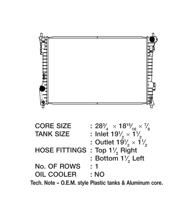 Radiador de 2018 Lincoln MKT 3.5L V6 - EcoBoost