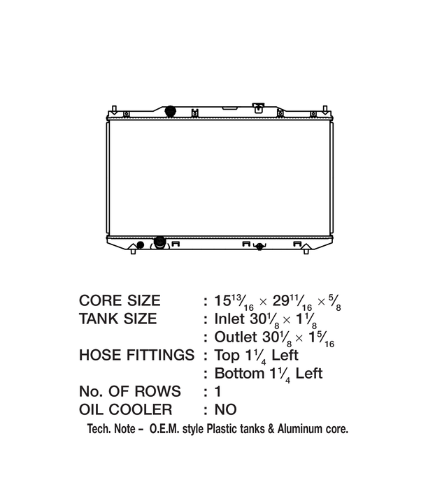 2015 Honda Accord 2.0L L4 Radiator