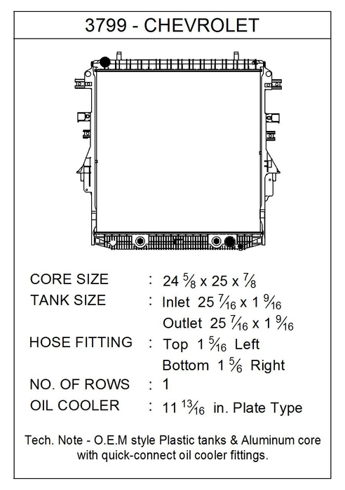 2015 Chevrolet Colorado 3.6L V6 Radiator