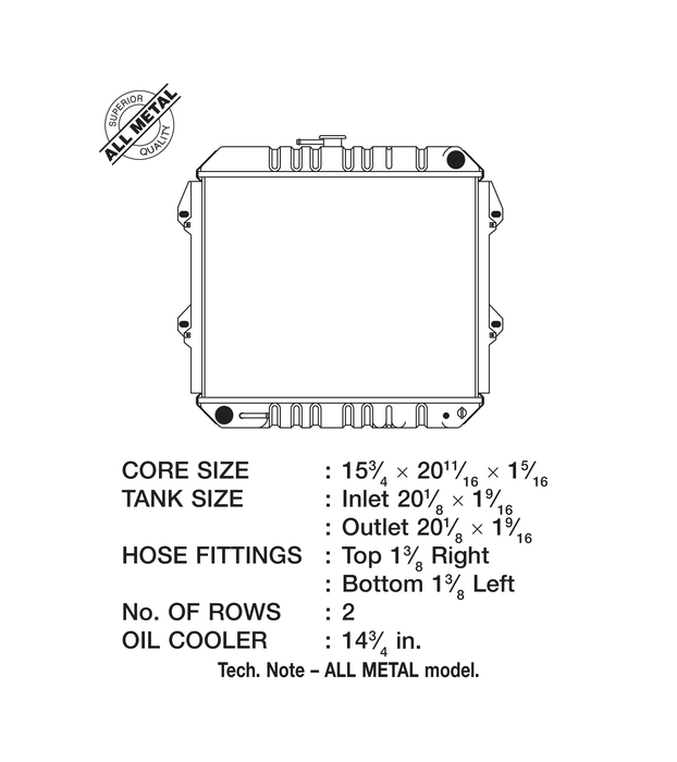 1986 Toyota Pickup 2.4L L4 Radiator - Naturally Aspirated, 4WD, GAS