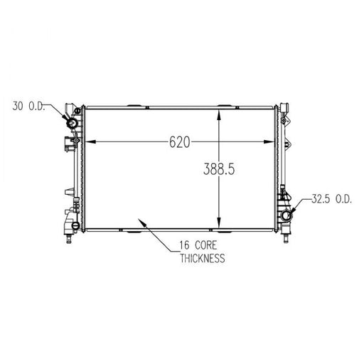2013 Fiat 500  1.4L L4 Radiator - Turbocharged, Convertible, Manual