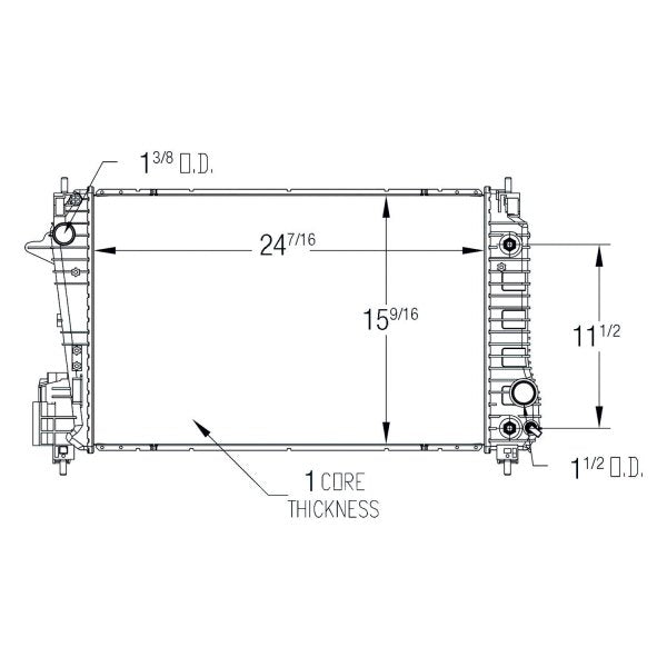 2015 Chevrolet Sonic  1.4L L4 Radiator - Hatchback, Automatic