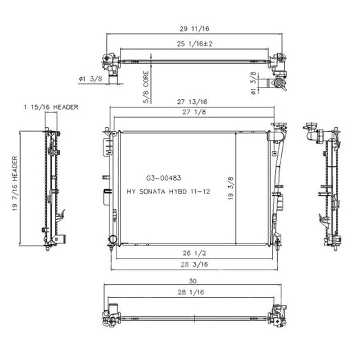 2013 Hyundai Sonata Hybrid Limited L  Radiator