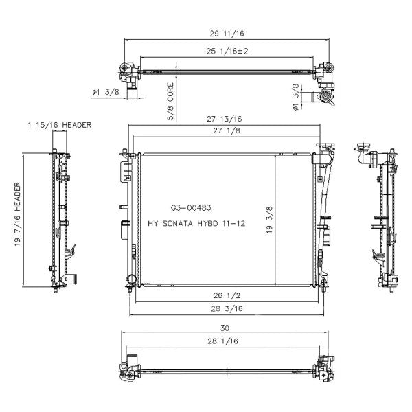 2012 Hyundai Sonata Hybrid 2.4L L4 Radiator