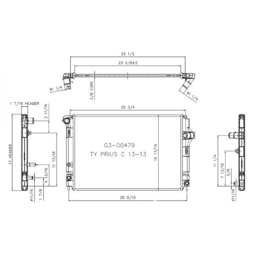 2014 Toyota Prius C  1.5L L4 Radiator