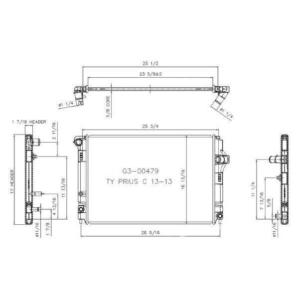 2015 Toyota Prius C  1.5L L4 Radiator
