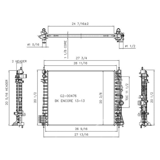 2013 Buick Encore  1.4L L4 Radiator - Turbocharged