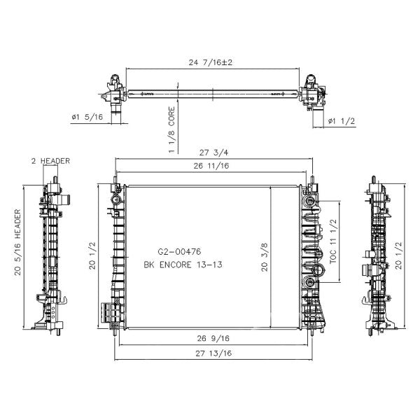 2013 Buick Encore  1.4L L4 Radiator - Turbocharged