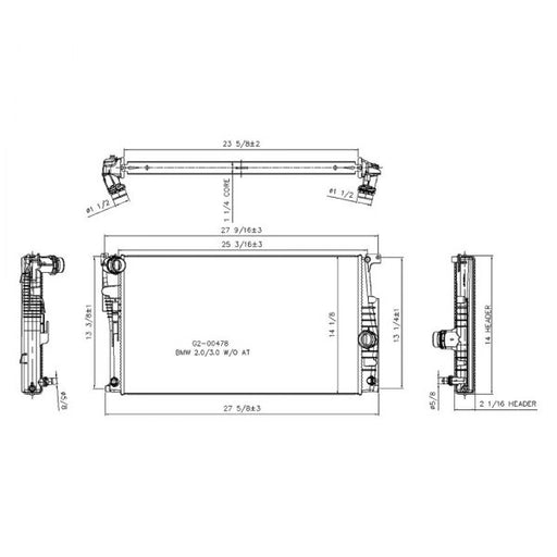 2015 BMW 320i  2.0L L4 Radiator - Automatic