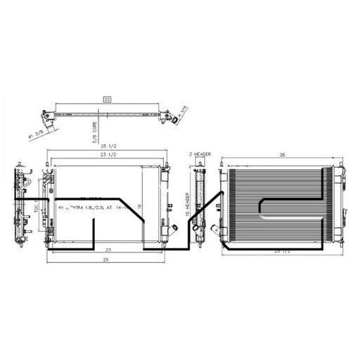 2014 Hyundai Elantra  1.8L L4 Radiator - Sedan, Manual